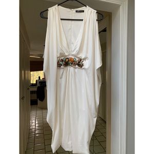 White Caribbean Queen dress branding detail Large